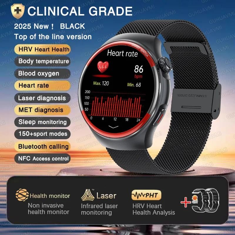 HealthTrack Pro Smart Watch Heart Rate Blood Pressure Bluetooth Call