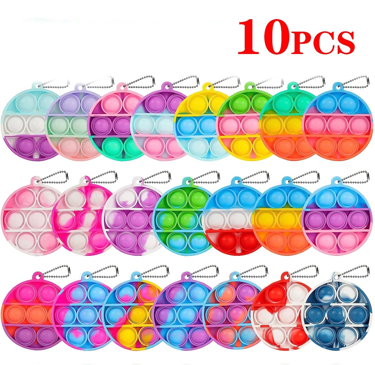 Pop Keychain Fidget Toys Bulk Push Stress Relief Set