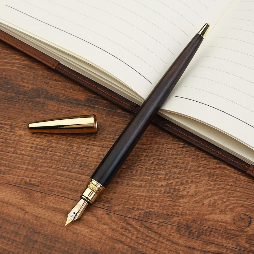 Luxury Wood Fountain Pen Smooth Ink Business Signature Writing Pen