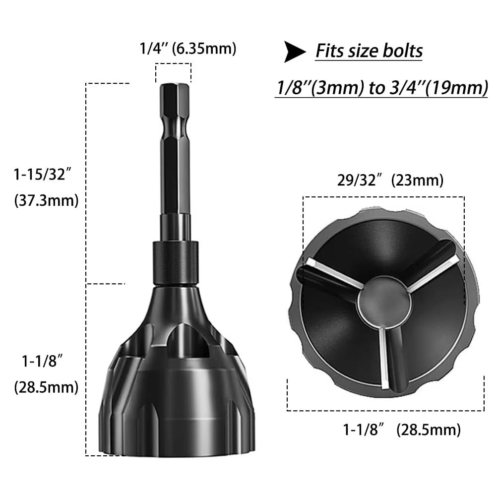 JUSTINLAU Tungsten Steel Chamfer Deburring Tool – Precision Burr Removal for Screws, Rods & Bolts