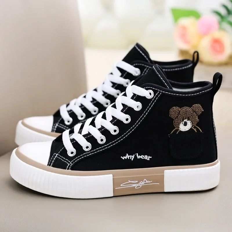 Womens Canvas High Top Sneakers Breathable Casual Shoes