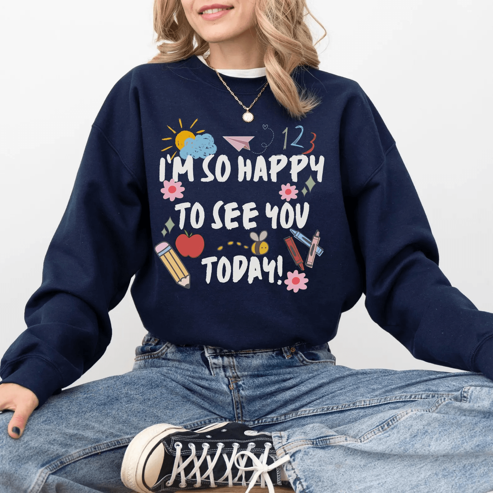 Teacher Sweatshirt Retro Teacher Crewneck Cute Trendy Teacher Gift Teach Shirt