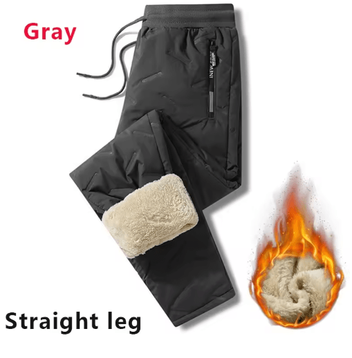Mens Winter Plush Fleece Sweatpants Lambswool Thermal Waterproof Casual Pants