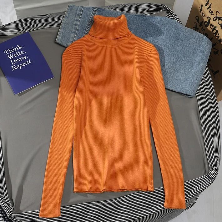 Womens Fall Turtleneck Sweater Knitted Soft Pullover Cashmere Jumper