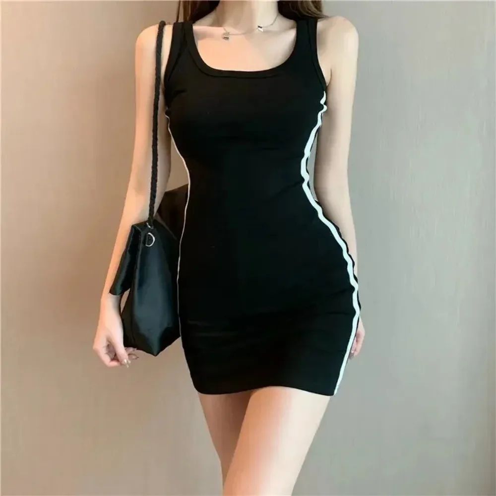 Summer Bodycon Spaghetti Strap Dress – Slim Fit Casual Sleeveless Sheath