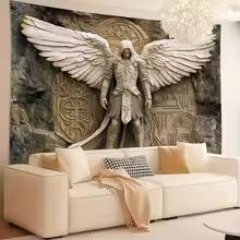 Glam 3D Angel Wall Tapestry Polyester Hanging Decor for Bedroom and Living Room