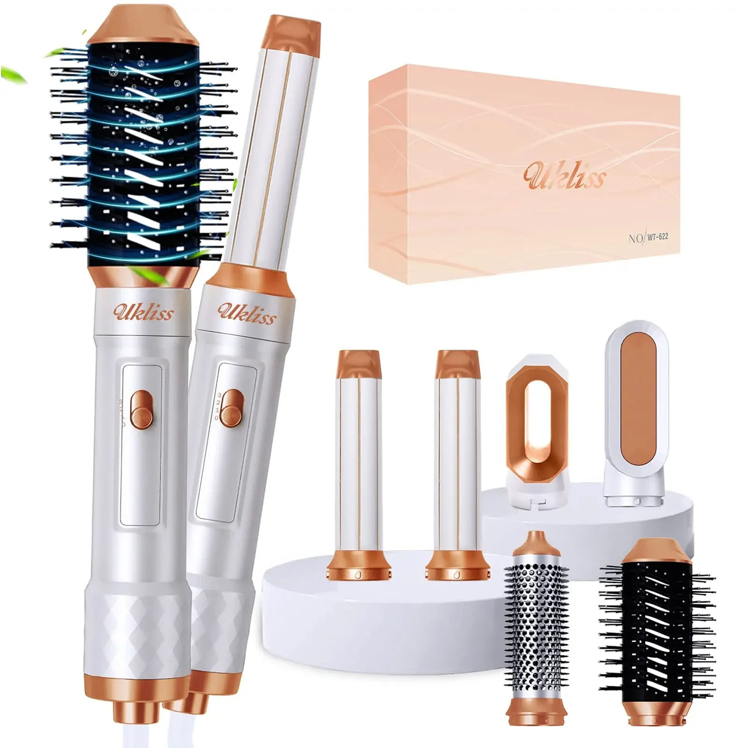 Blow Dryer Brush, Negative Ionic Hair Dryer Brush Set, Auto Air Curling Iron, Thermal Brush