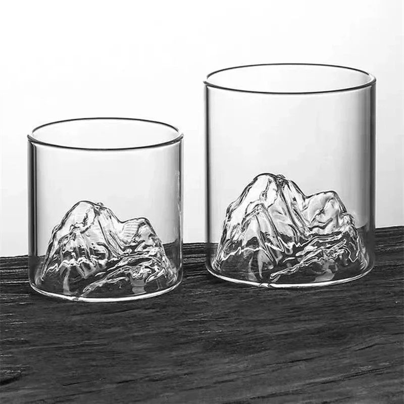 Creative Glass Mountain Viewing Cup, Japanese Style Mountain Teacup, High Beauty Household Water Mug, Unique Clear Glass