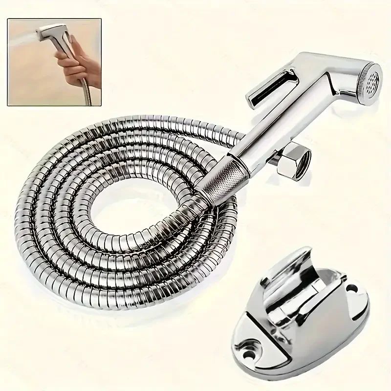 Handheld Bidet Sprayer Set with Hose & Holder – Toilet Spray Gun for Hygiene, Diaper & Bathroom Cleaning