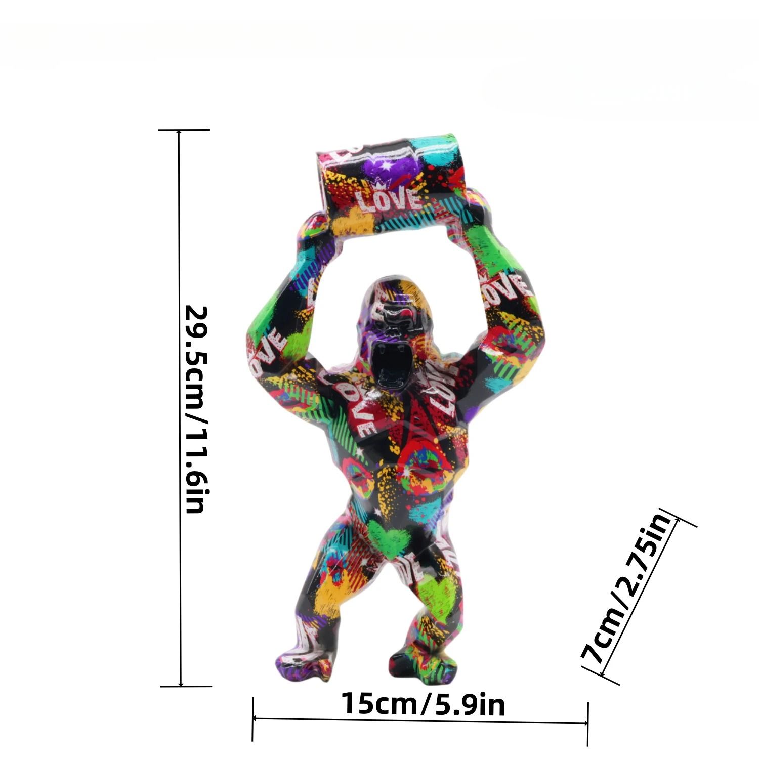 Creative Gorilla Statue Resin Sculpture with Bucket Modern Home Accent Decor
