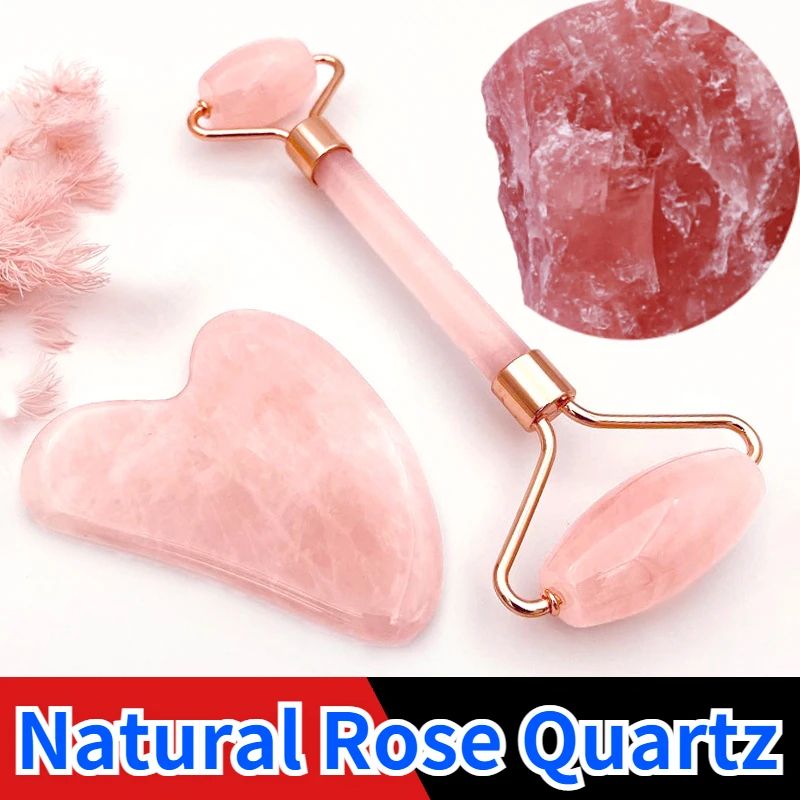 Natural Rose Jade Gua Sha Tool – Facial & Body Lifting Stone for Massage and Skin Care