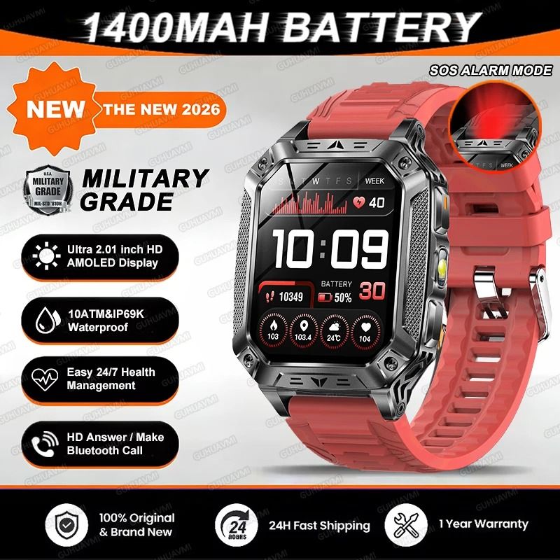 TANK Elite Military GPS Smartwatch | 1400mAh Battery & 2.01