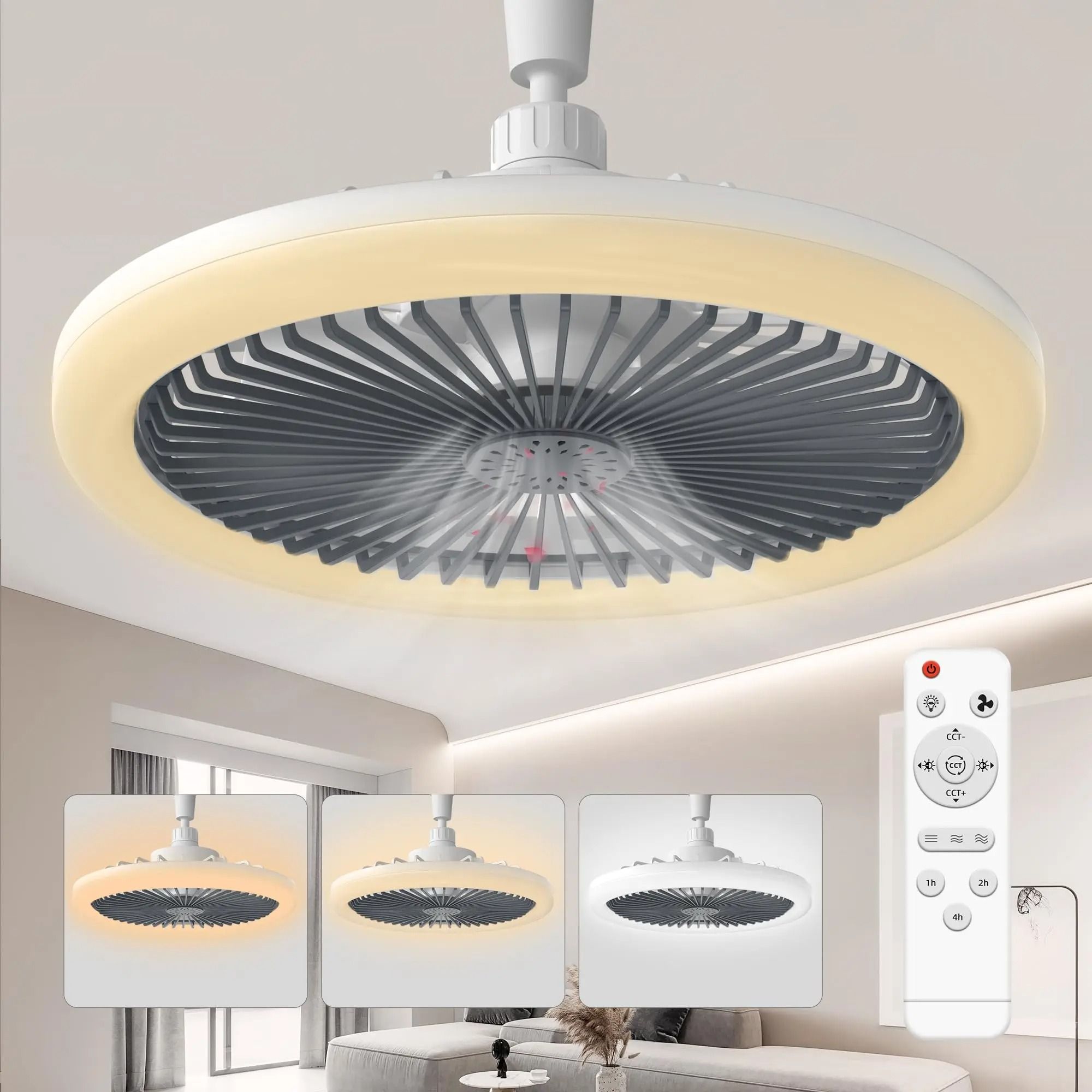 Modern Ceiling Fan with LED Light and Remote Control