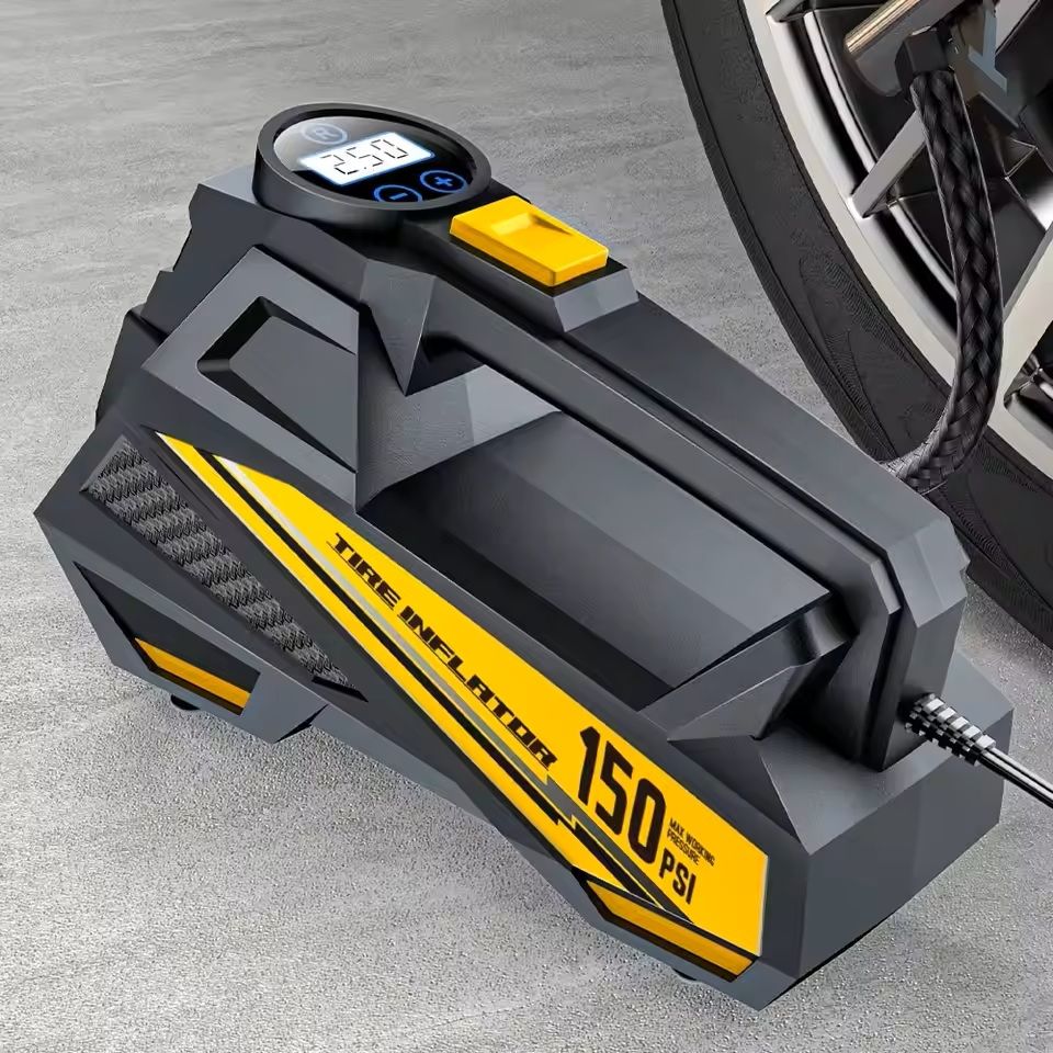 12V 150PSI Corded Portable Car Air Pump – Fast, Reliable Inflation for Tires & Sports Gear