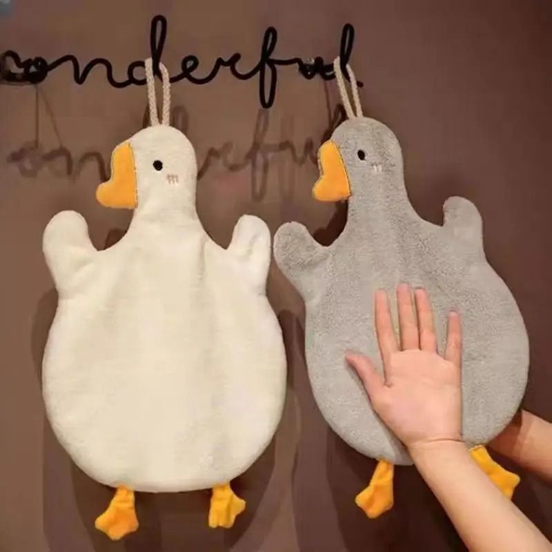 Cartoon Goose Hand Towel Hanging Quick Drying Super Water Absorption for Kitchen and Bathroom