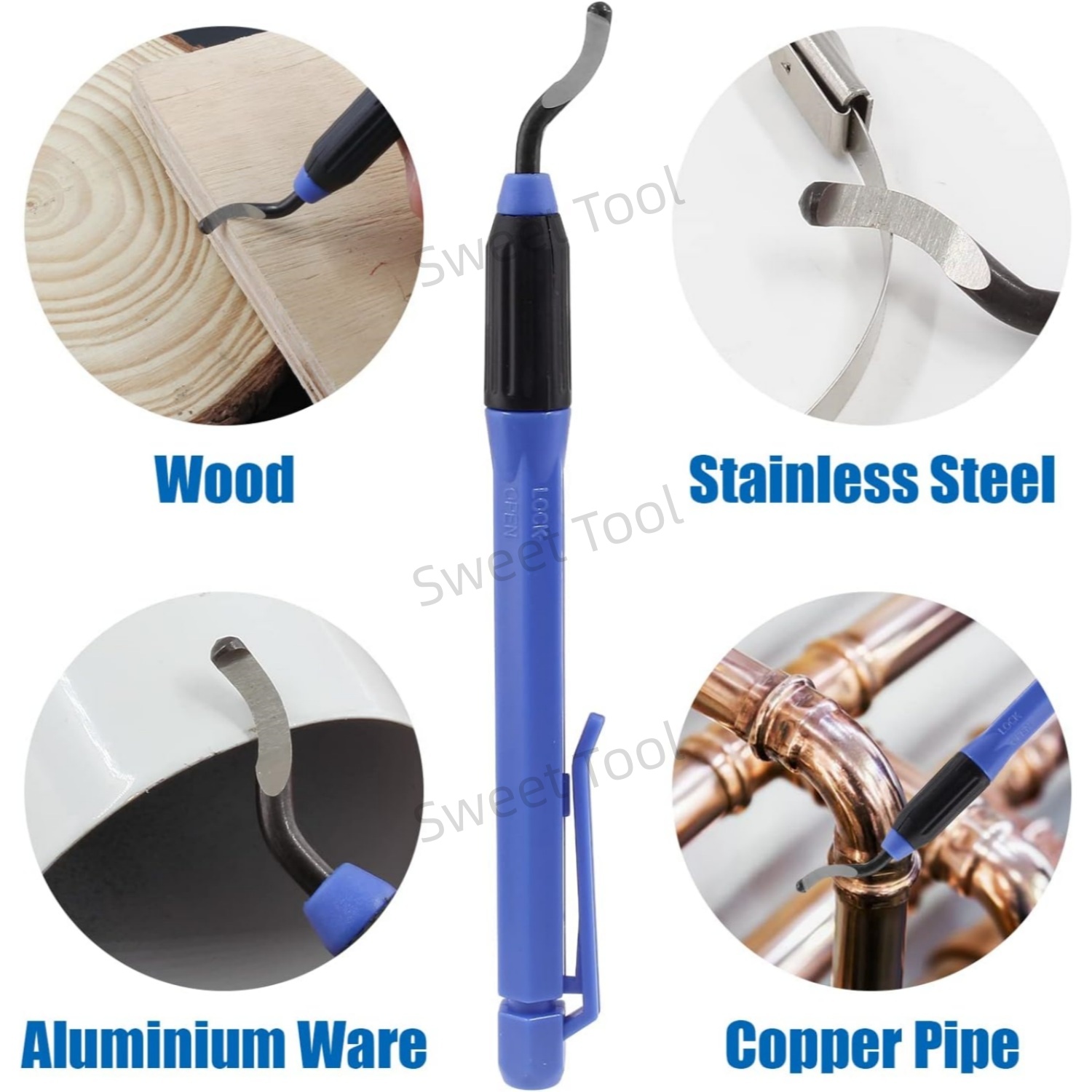 Deburring Tool Set, Multi-Blade Burr Removal Tool for Wood, Plastic, Brass, Aluminum