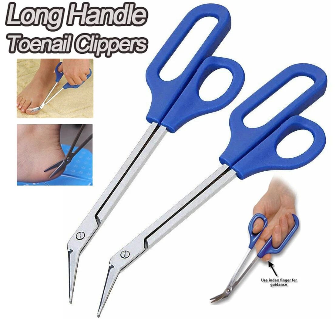 Easy Grip Long Handled Toenail Clippers Stainless Steel Nail Scissors for Comfort and Precision