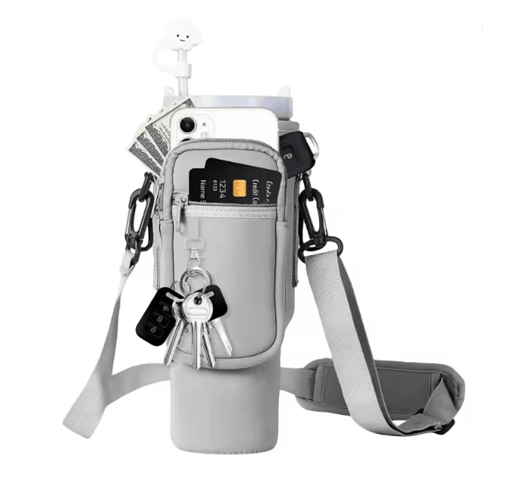 Neoprene Water Bottle Carrier Bag with Shoulder Strap