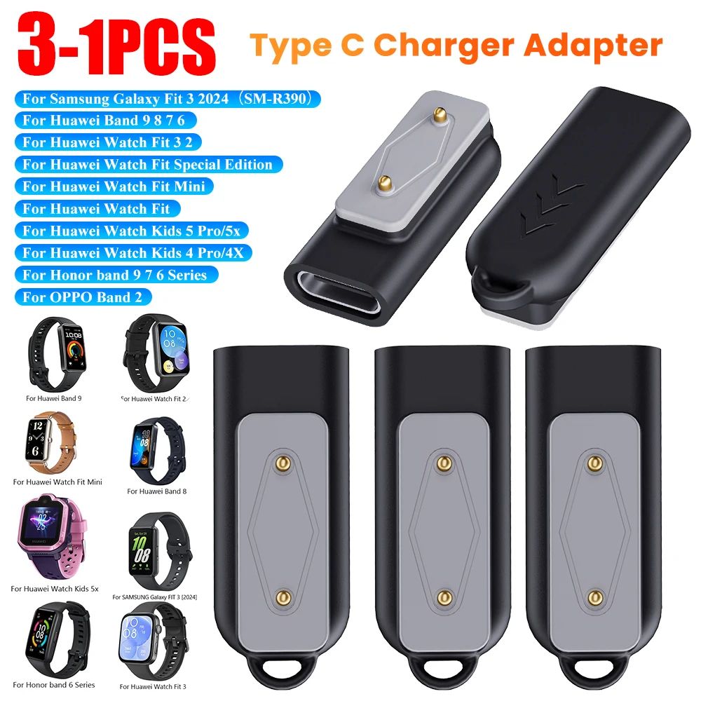 Right-Angle USB-C Watch Charger Adapter for Samsung Galaxy Fit & Huawei Watch Fit