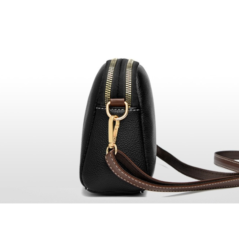 Luxury Cowhide Flap Handbag Womens Messenger Crossbody Bag