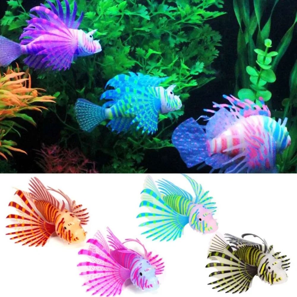 Simulated Colored Lionfish Floating Ornament and High-Performance Aquarium Tank Landscape Decoration
