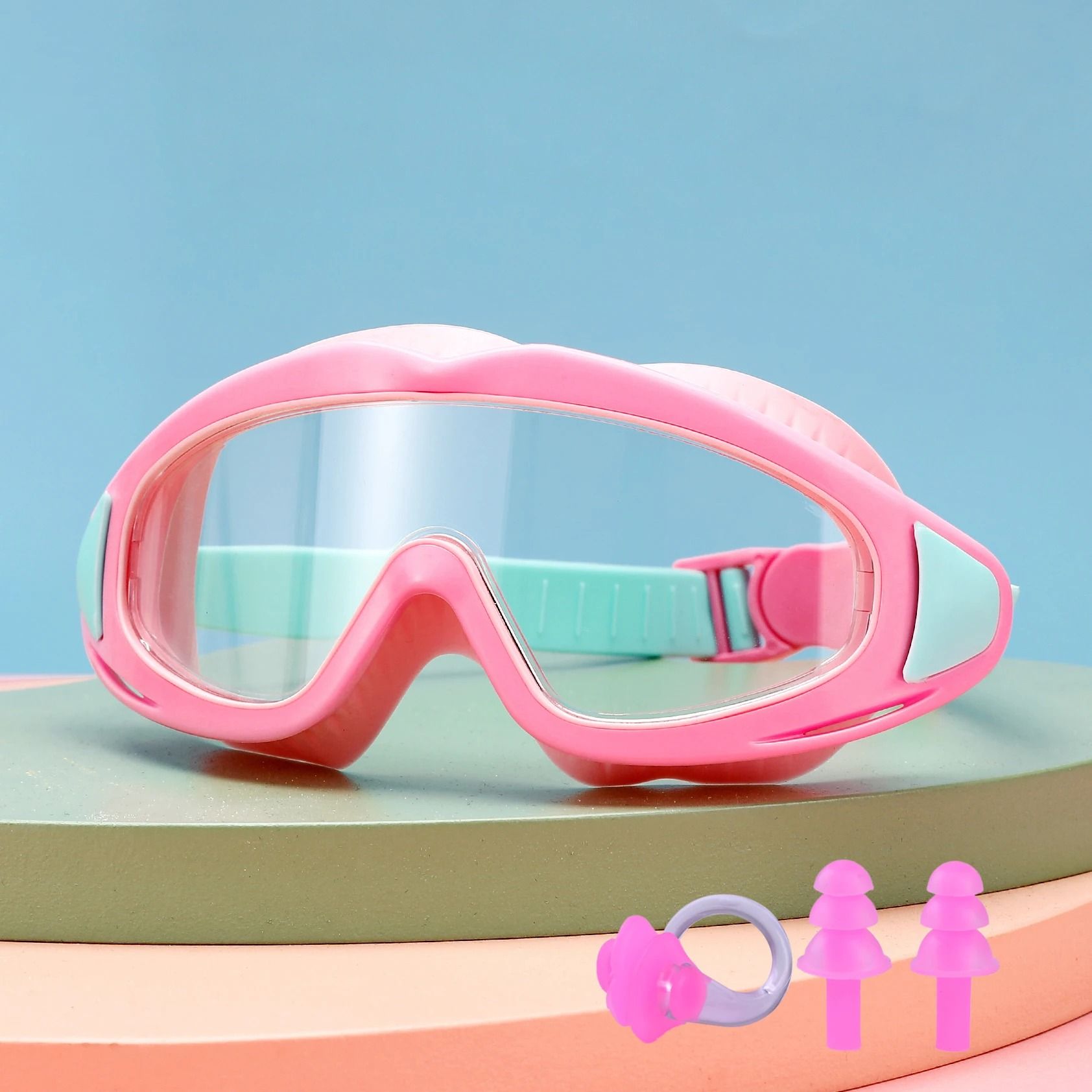 Kids Swimming Goggles Anti Fog UV Protection Wide View Waterproof Pool Glasses