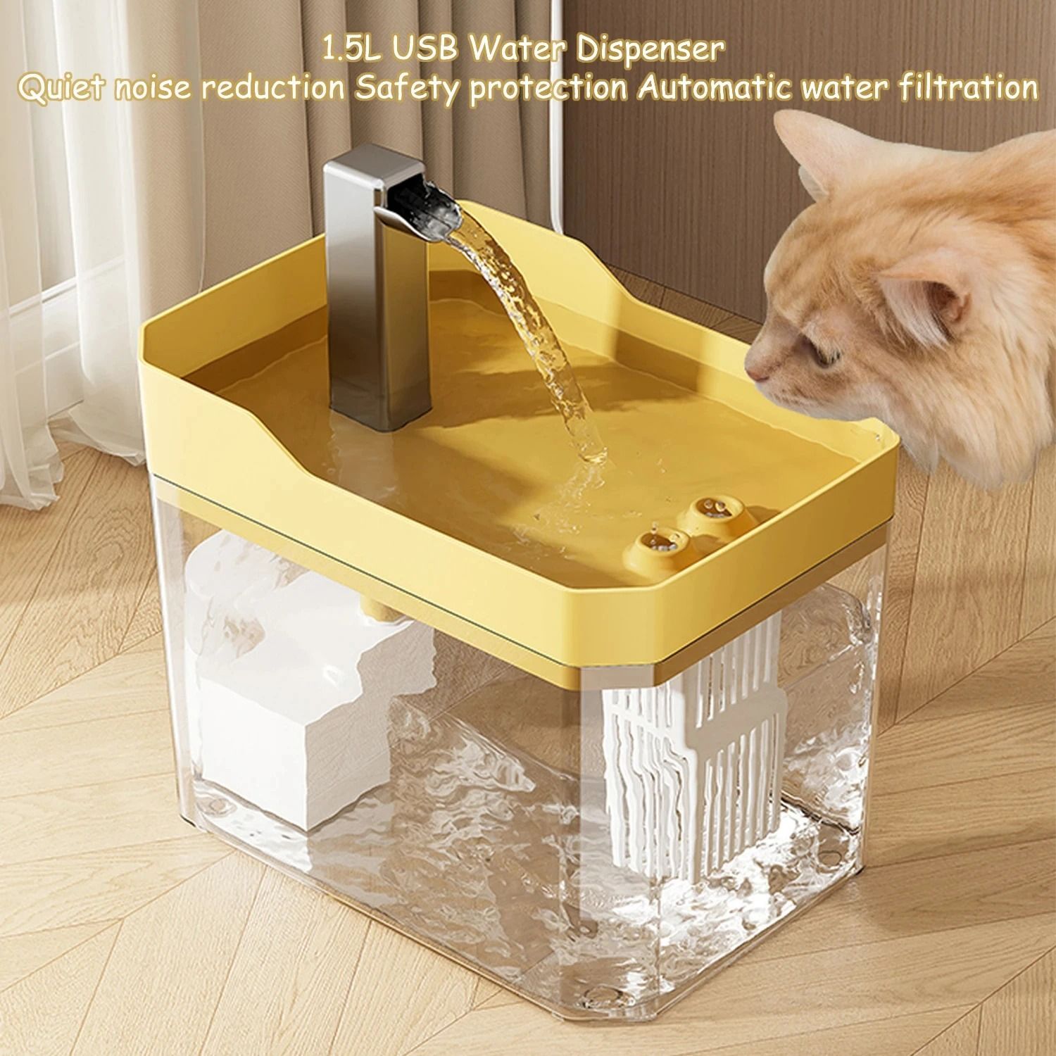 Cat Water Fountain Automatic Pet Water Dispenser USB Cat Drinking Fountain with Filter