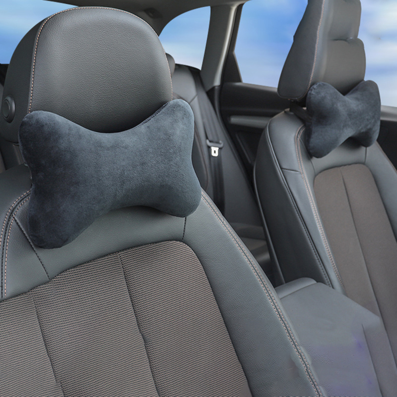 Memory Foam Neck Pillow for Car Seats Breathable Crystal Velvet Support for Sleep & Travel