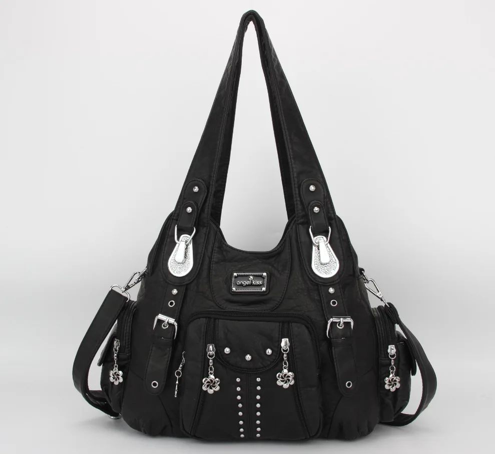 Angelkiss PU Leather Women's Handbag Shoulder Bag Large Fashion Satchel