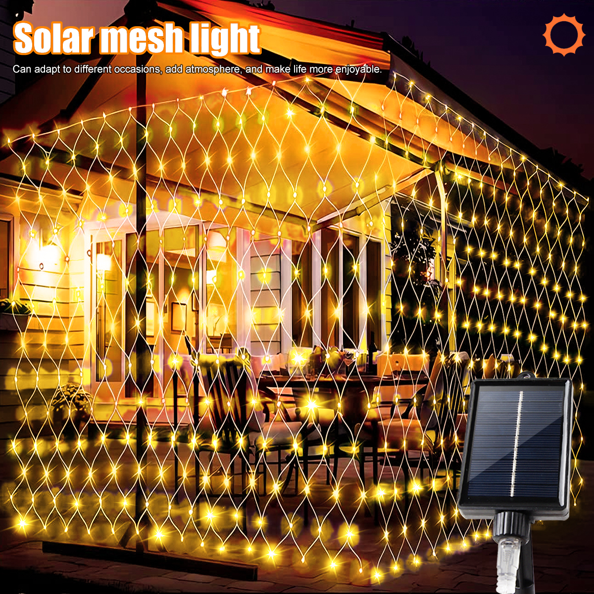 Mesh Solar Lights Outdoor Waterproof for Garden, Patio, Balcony, Mall, Landscape