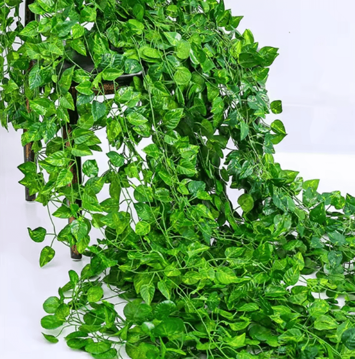 Lush Artificial Ivy Vine Garland (2M, 100 Leaves) – Realistic Hanging Greenery Decor