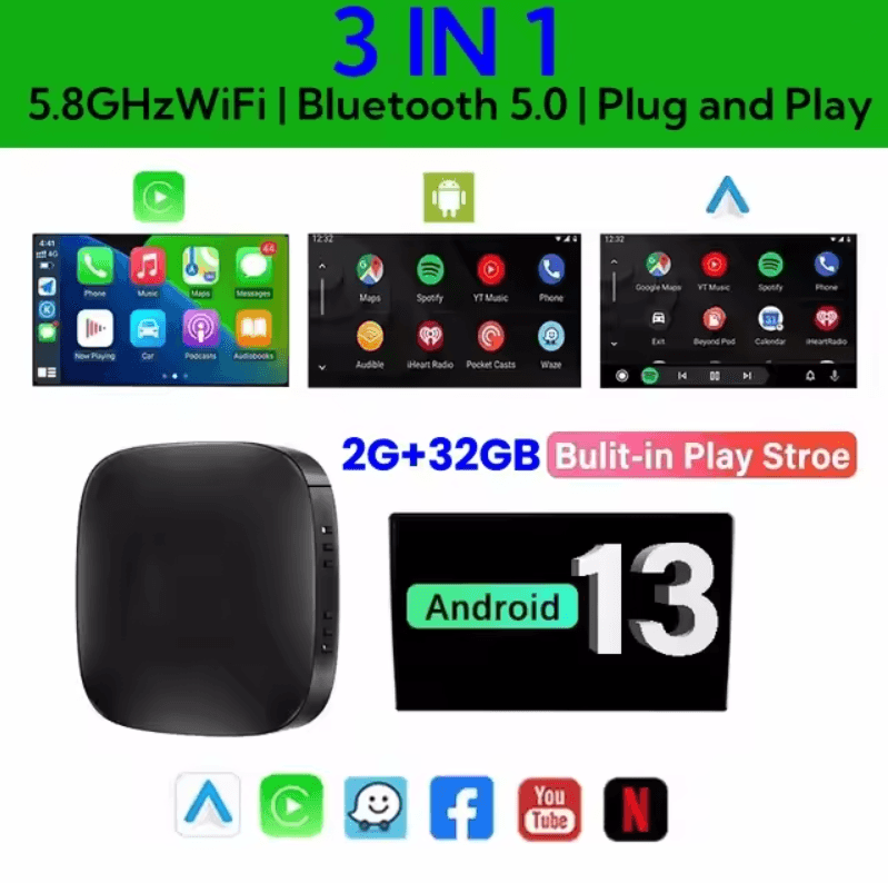 DriveSmart Wireless CarPlay AI Box with Android 13