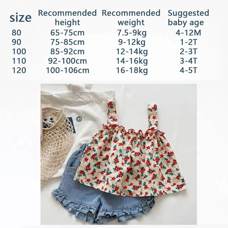 Girls Summer Casual Outfit Set with Suspender Skirt and Shorts