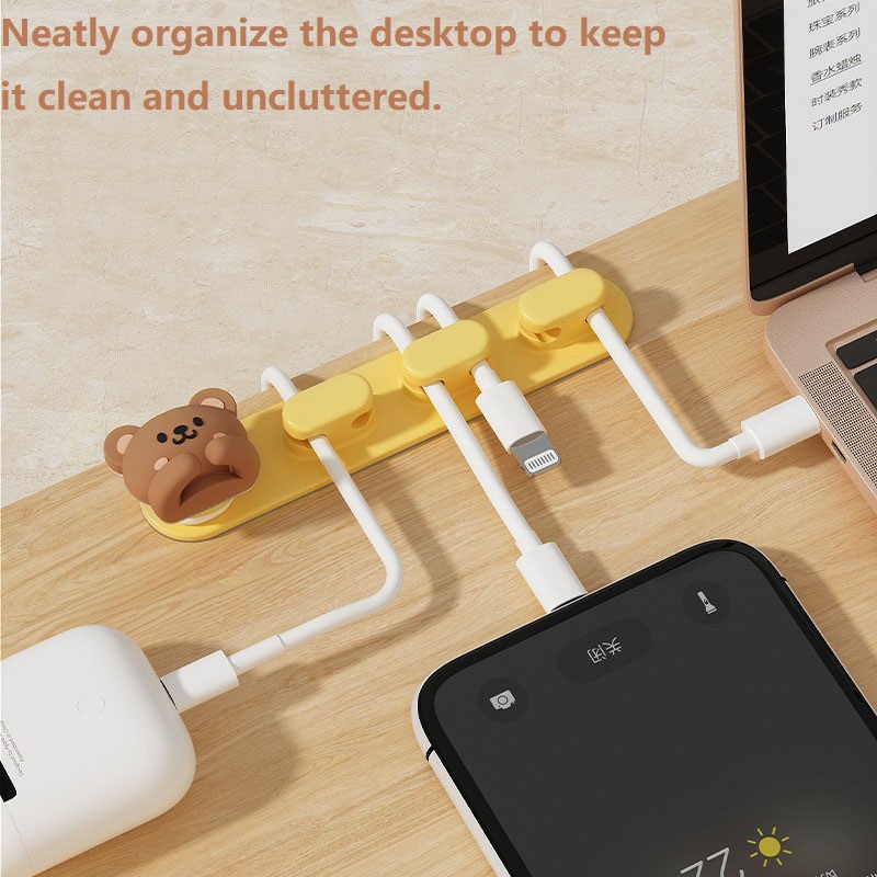 Desk Cable Tidy, Cute Cable Holder for Table Protector, Cable Organizer for Home or Office