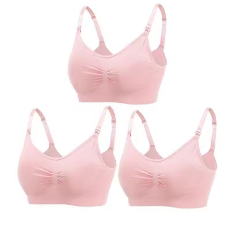 3pcs Maternity Nursing Bras Seamless Cotton Breastfeeding Underwear