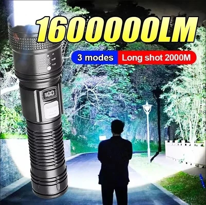USB Rechargeable Super Bright Tactical LED Flashlight for Outdoor Use
