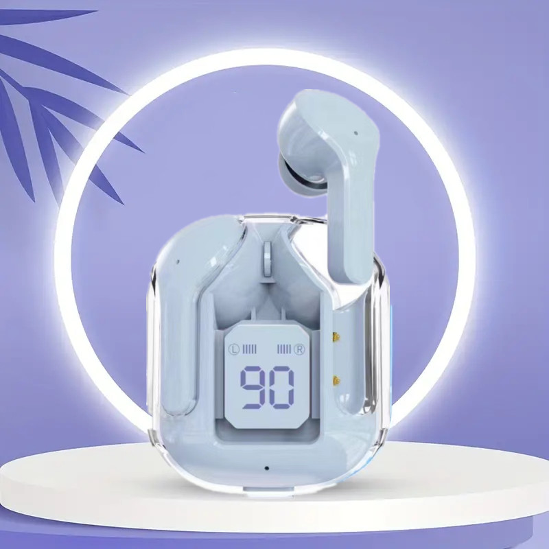 Wireless Bluetooth Earphone, Transparent Headphones, LED Power Digital Display, Stereo Sound Earphones