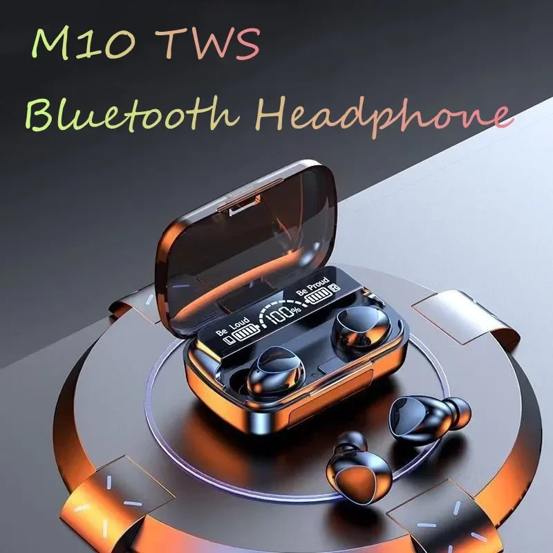 M10 TWS Wireless Earphones, Bluetooth Stereo Headsets, Charging Box, Waterproof Headphones With Built-In Microphone