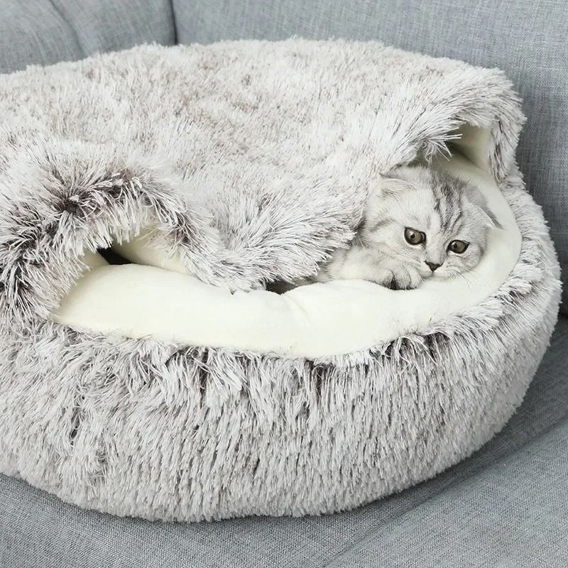 Plush Winter Pet Bed for Cats and Dogs