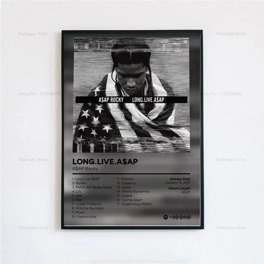 ASAP Rocky Poster Hip Hop Album Cover Wall Art Music Poster Print