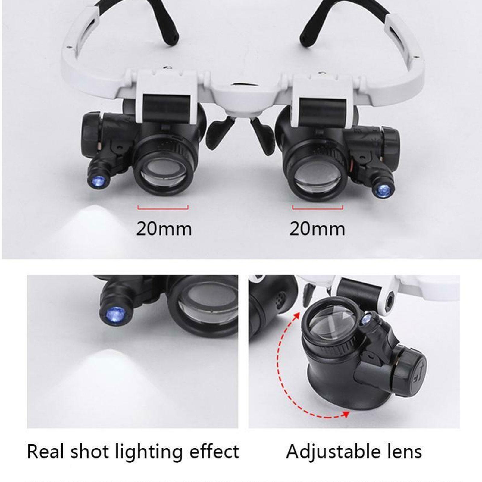 2X LED Watch Jeweler Repair Magnifier with Adjustable Headband, 8X, 15X, 23X Magnification