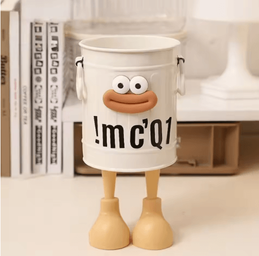 FunCartoon Desk Pen Holder with Random Letter Stickers
