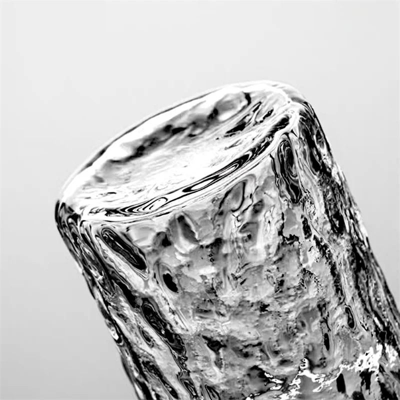 Transparent Uneven Hammer Pattern Glass Fair Cup