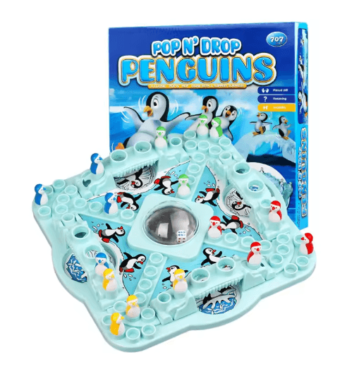 Penguin Chess Board Game Fun Family Challenge for 1-4 Players
