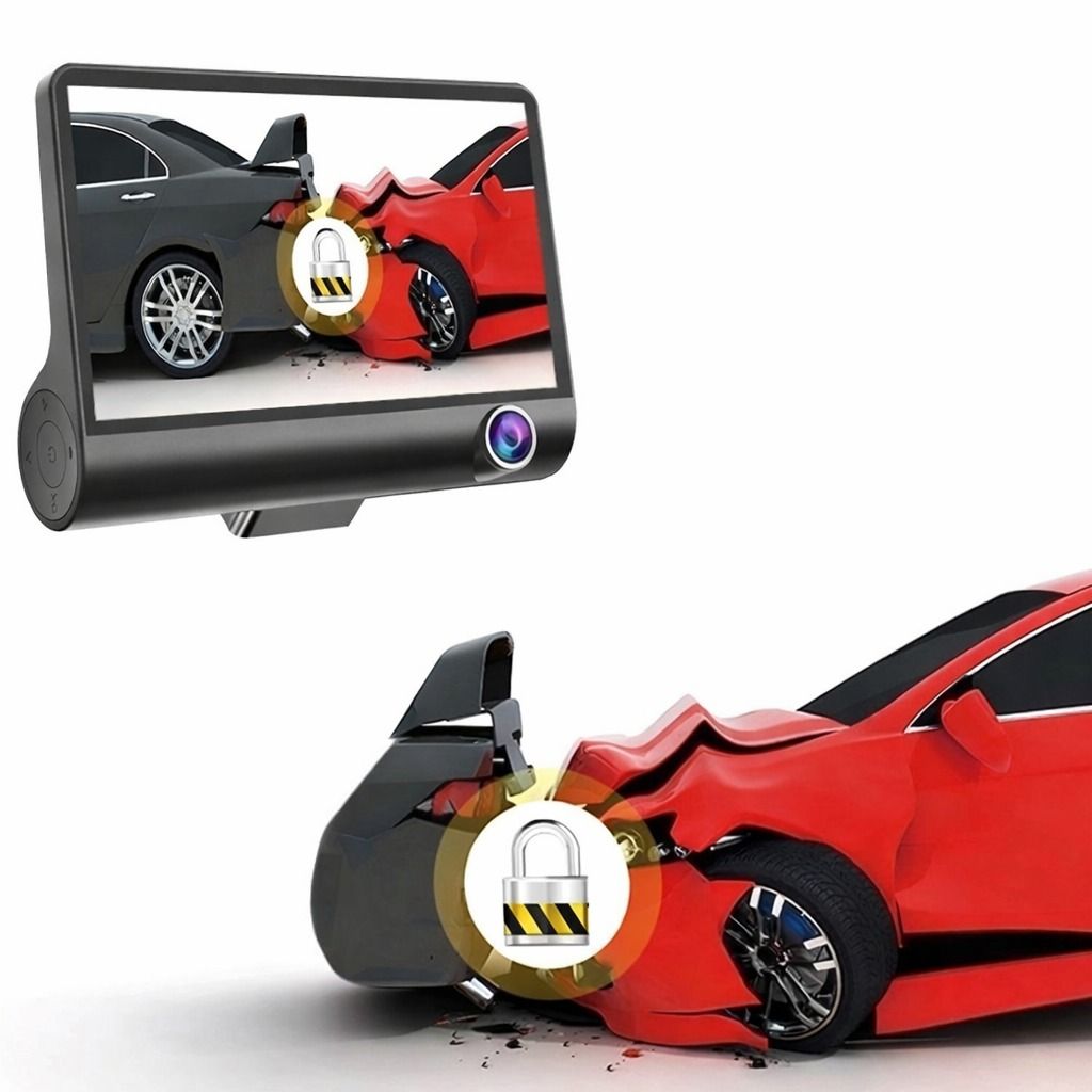 Dual Lens HD Car DVR Dash Cam with G-Sensor and Rearview Video Recorder