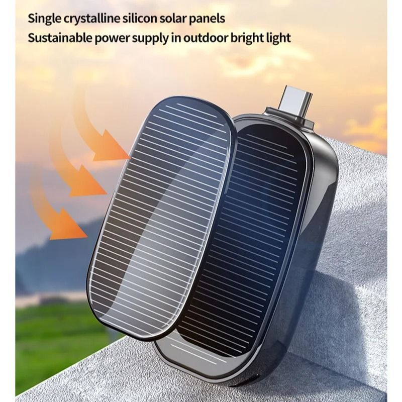 Solar Mini Power Bank Key Ring | 1200mAh Ultra-Portable Emergency Charger for Outdoor Camping