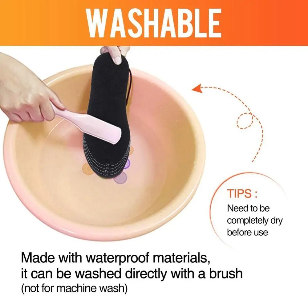 USB Heated Shoe Insoles - Washable Thermal Foot Warmers