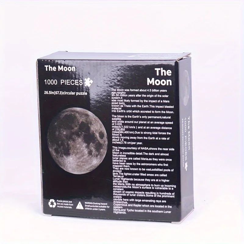 1000 Piece Space Moon Earth Puzzle Matte Finish Giant Galaxy Wall Art Jigsaw