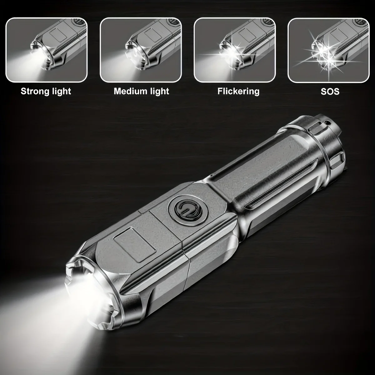Rechargeable USB Waterproof Tactical Flashlight for Fishing, Hunting & Camping