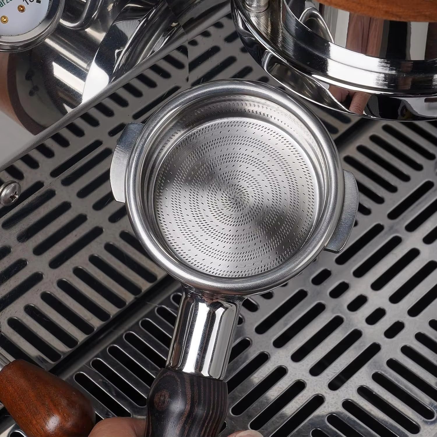 IKAPE Precision High-Extraction Espresso Basket – Stainless Steel Bottomless Portafilter Upgrade